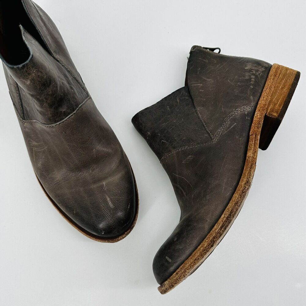 Kork Ease Ryder Leather Ankle Bootie Boot Gray Distressed Boho Womens‎ Size 6